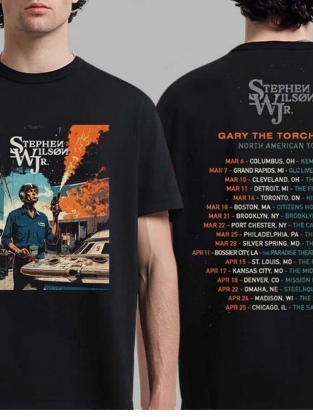 Stephen Wilson Jr Gary The Torch 2026 Tour Schedule Dates Two Sided T-Shirt